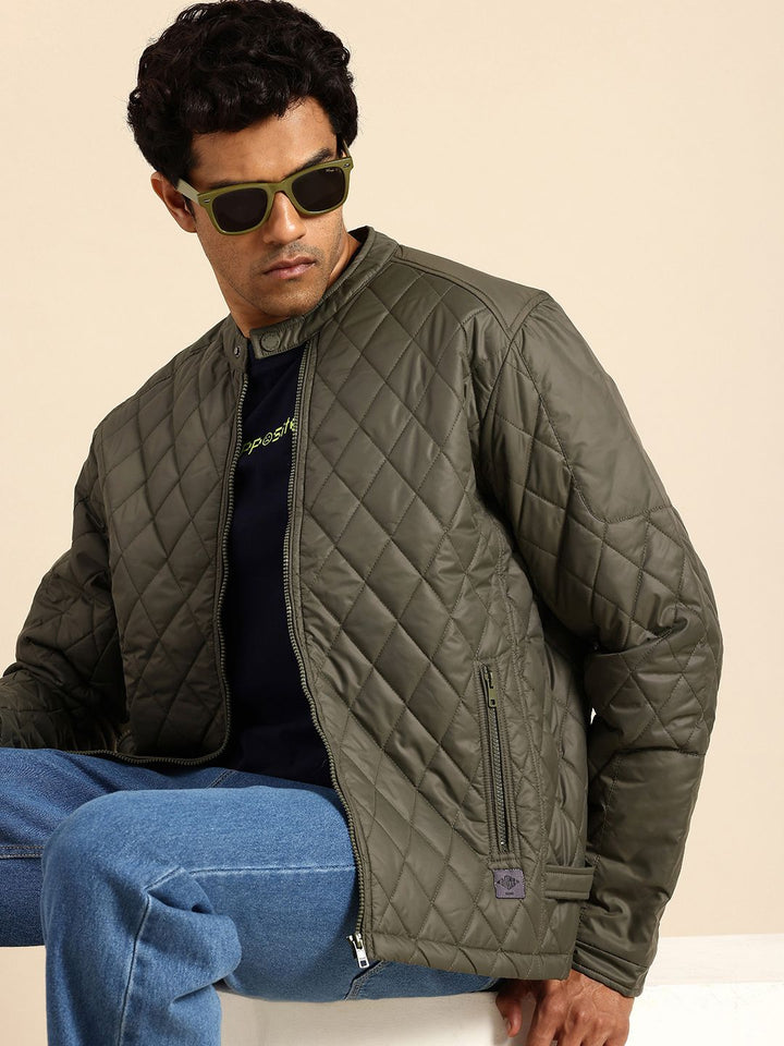 Being Human Double Collar Quilted Jacket