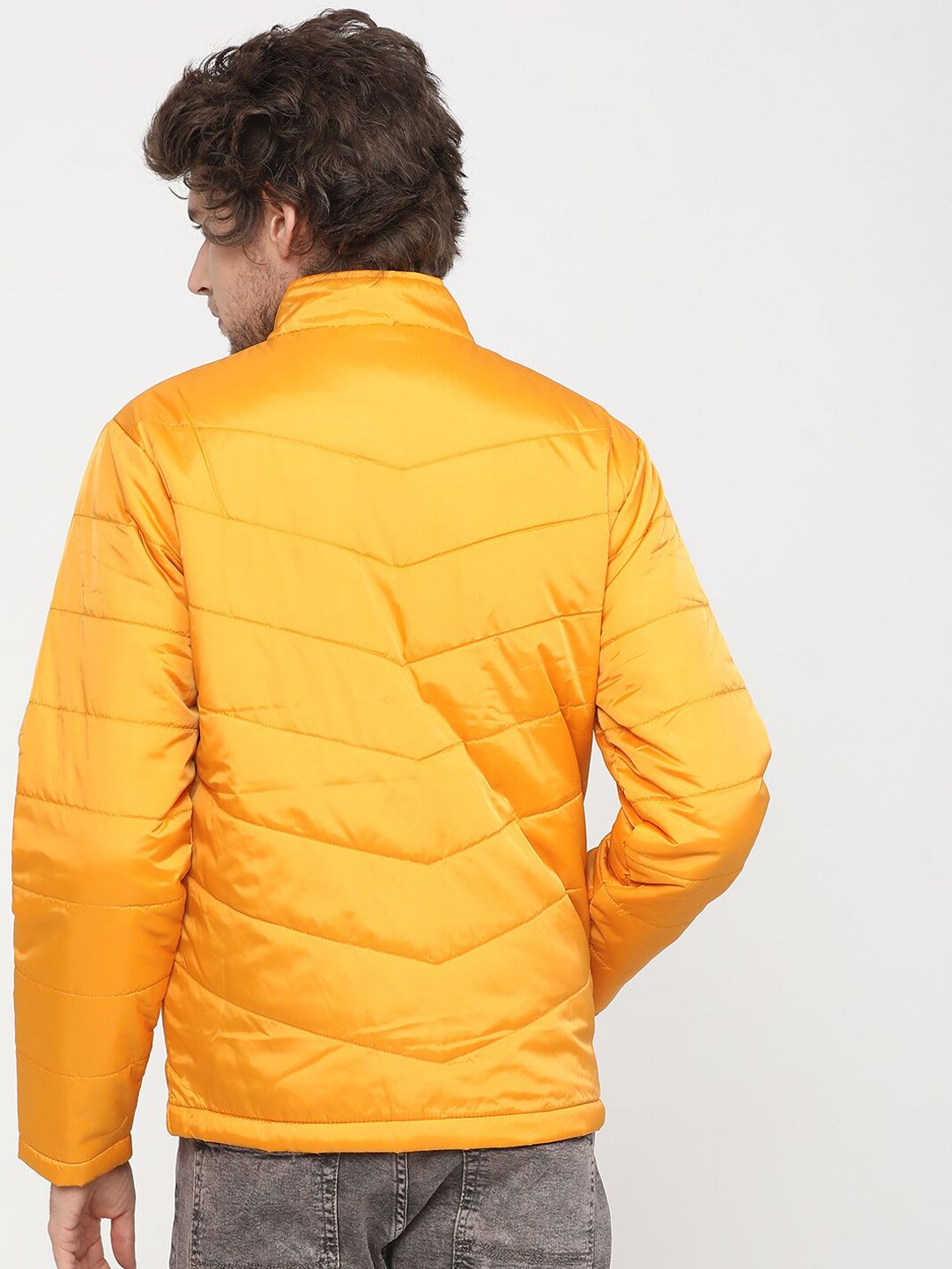 HIGHLANDER Men Yellow Solid Puffer Jacket