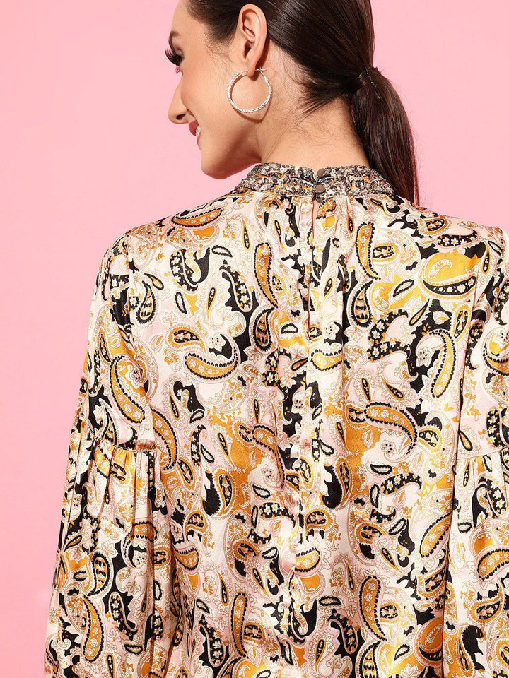 STREET 9 Yellow Ethnic Motifs Top
