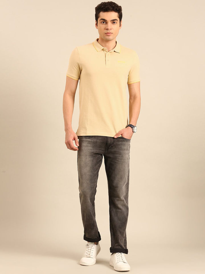 Being Human Polo Collar Pure Cotton T-shirt with Welt Pocket