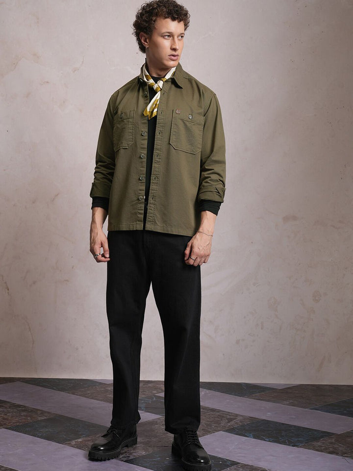 LOCOMOTIVE Premium Washed Dobby Textured Utility Pocket Overshirt