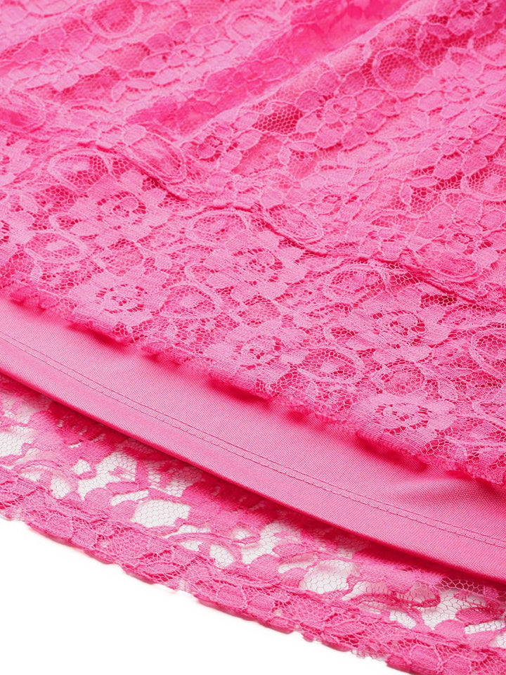 all about you Puff Sleeve Lace A-Line Dress