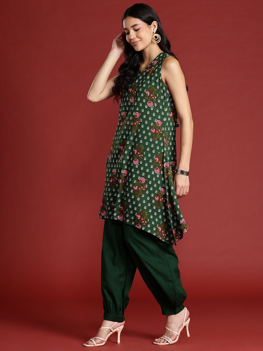 Anouk Floral Printed Kurta with Salwar
