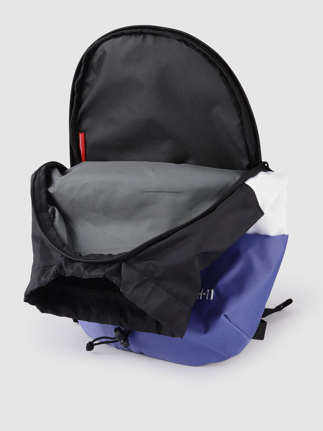 Gear Unisex Black & White Colourblocked Brand Logo Print Backpack