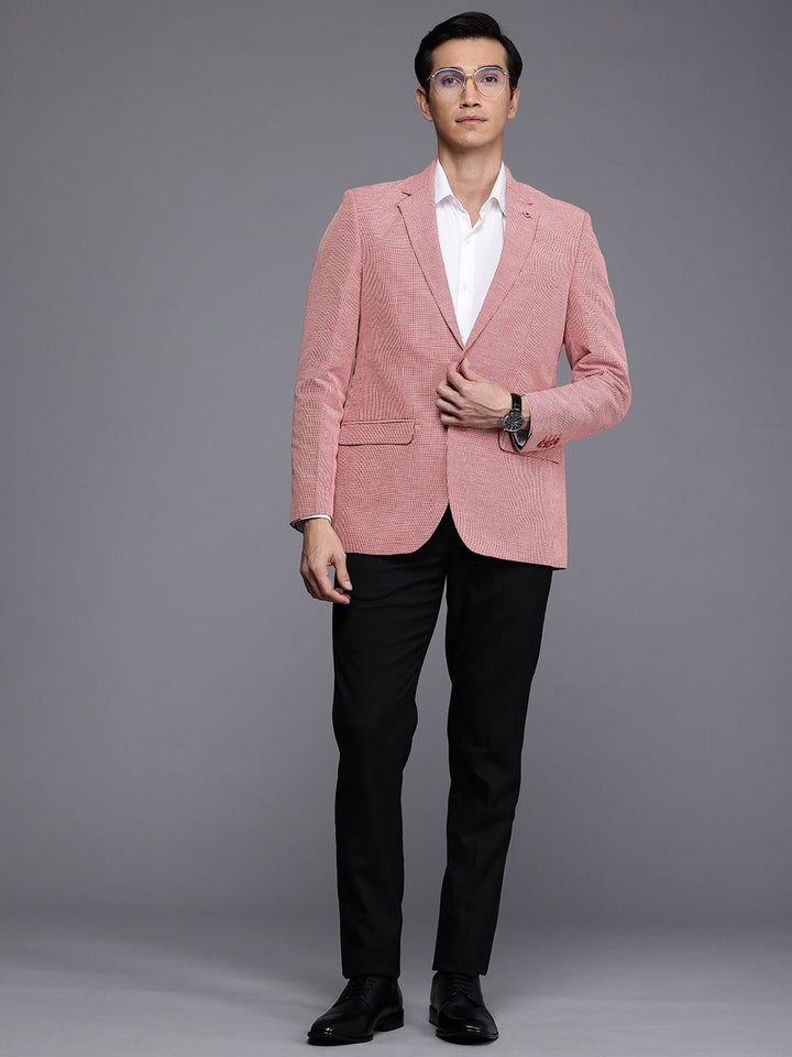 Raymond Contemporary Fit Self Design Single-Breasted Linen Cotton Formal Blazers