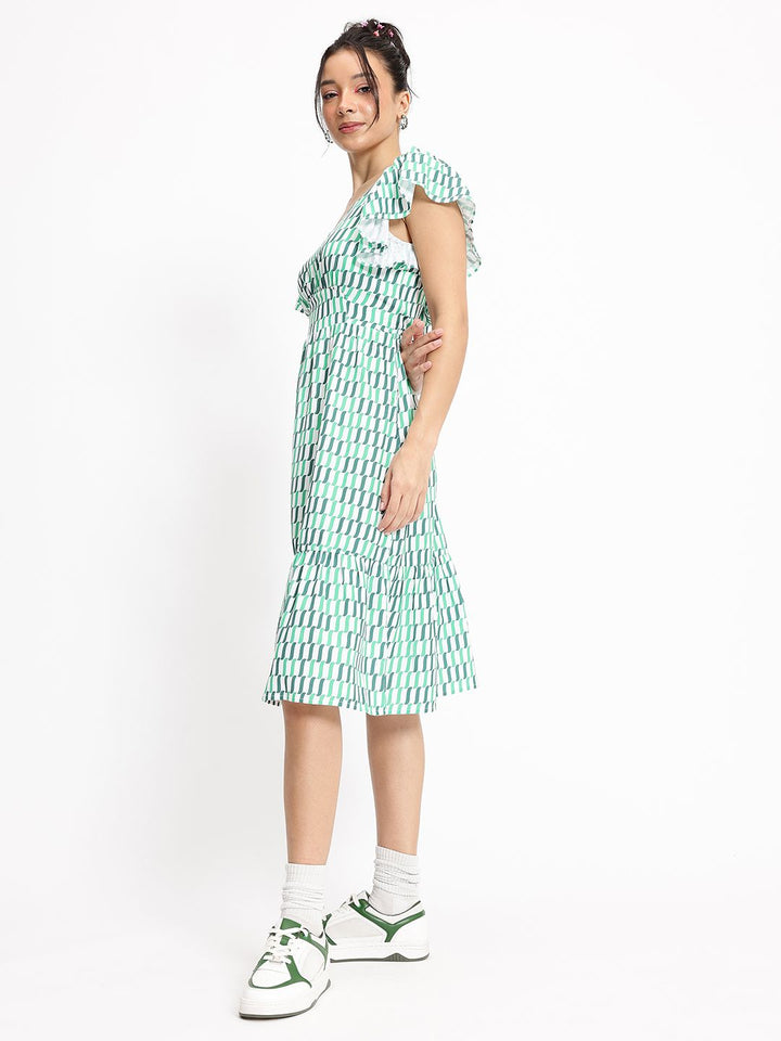 DressBerry 70s Psychedelic Shift A-Line Midi Dress