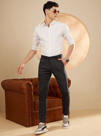 DENNISON Men Smart Tapered Fit Easy Wash 4-Way Lycra Trousers