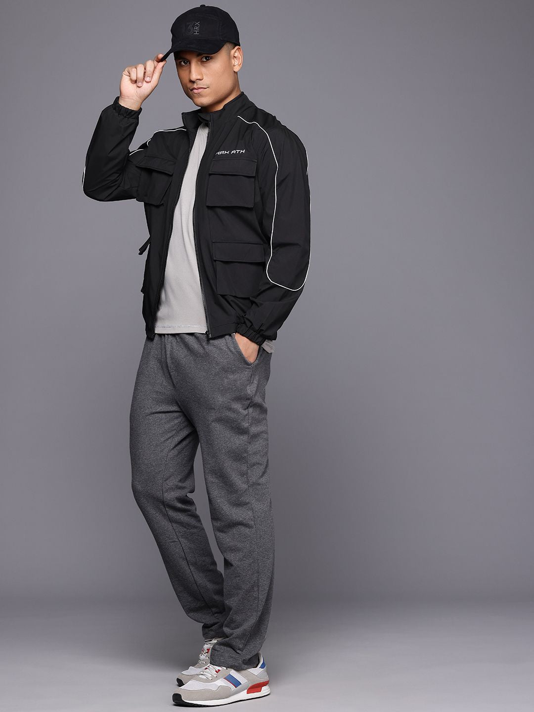 HRX by Hrithik Roshan Longline Cargo-Style Tailored Jacket