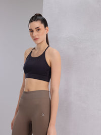 HRX by Hrithik Roshan Styled Back Lightly Padded Rapid-Dry Yoga Bra