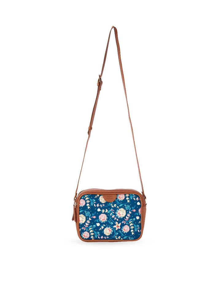 TEAL BY CHUMBAK Floral Printed Structured Sling Bag
