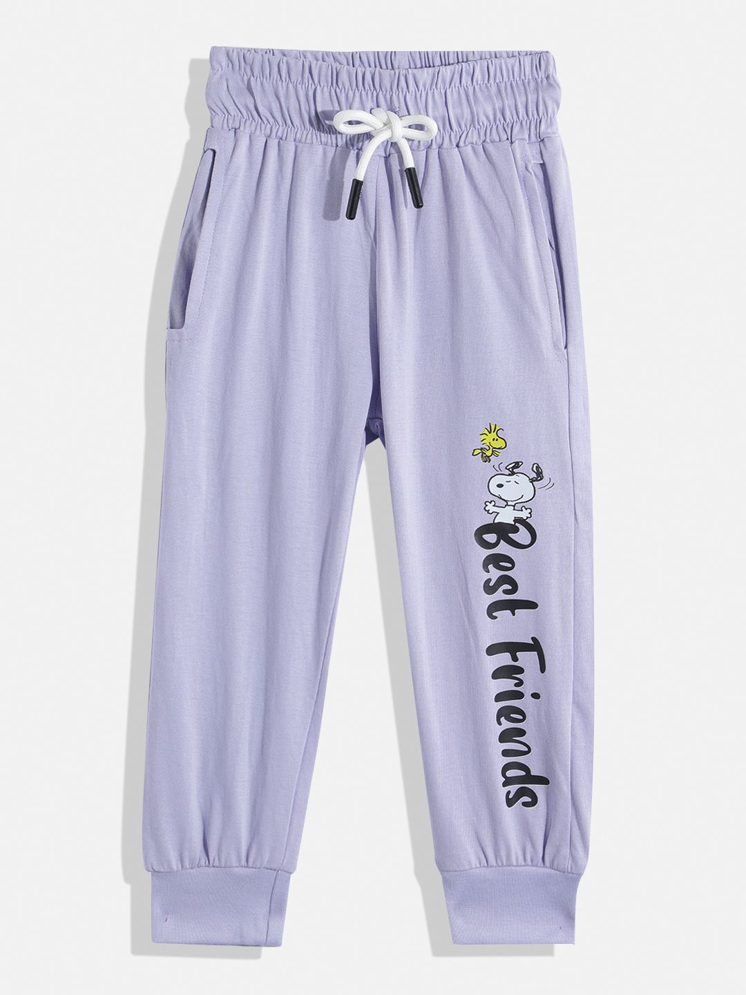 Happy Faces Girls Pure Cotton Snoopy Printed T-shirt with Joggers
