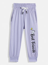 Happy Faces Girls Pure Cotton Snoopy Printed T-shirt with Joggers