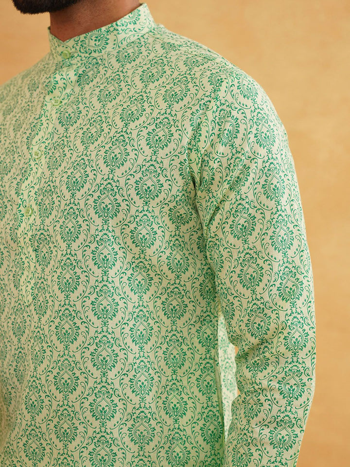 SOJANYA Ethnic Motifs Printed Mandarin Collar Kurta With Trousers