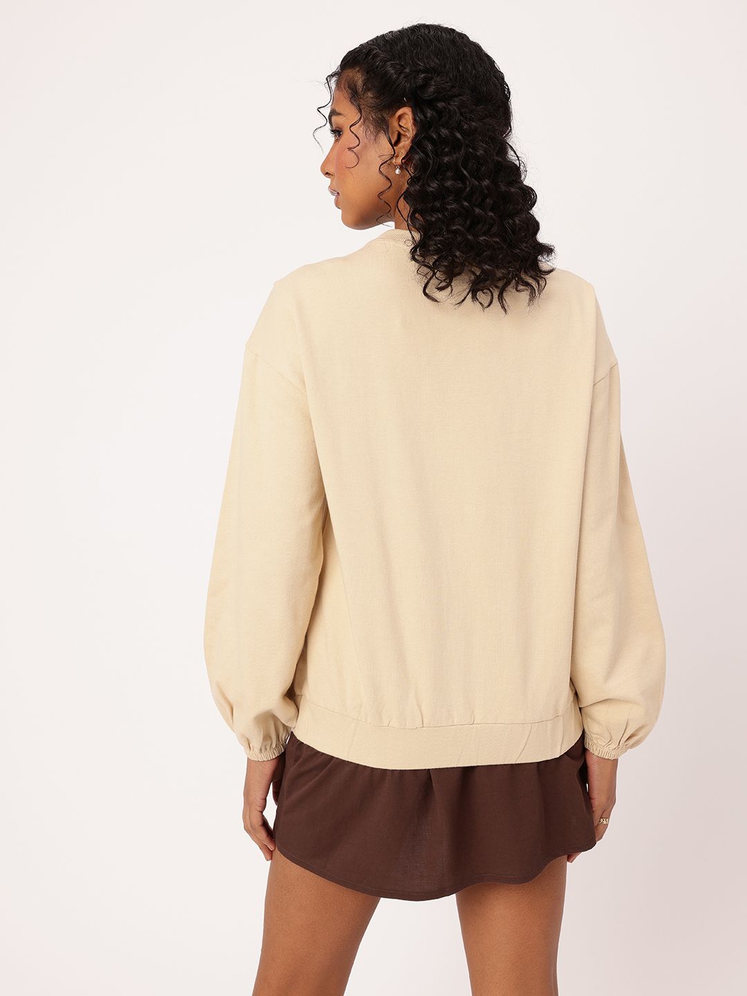 DressBerry Embroidered Cotton Terry Relaxed Fit Sweatshirt