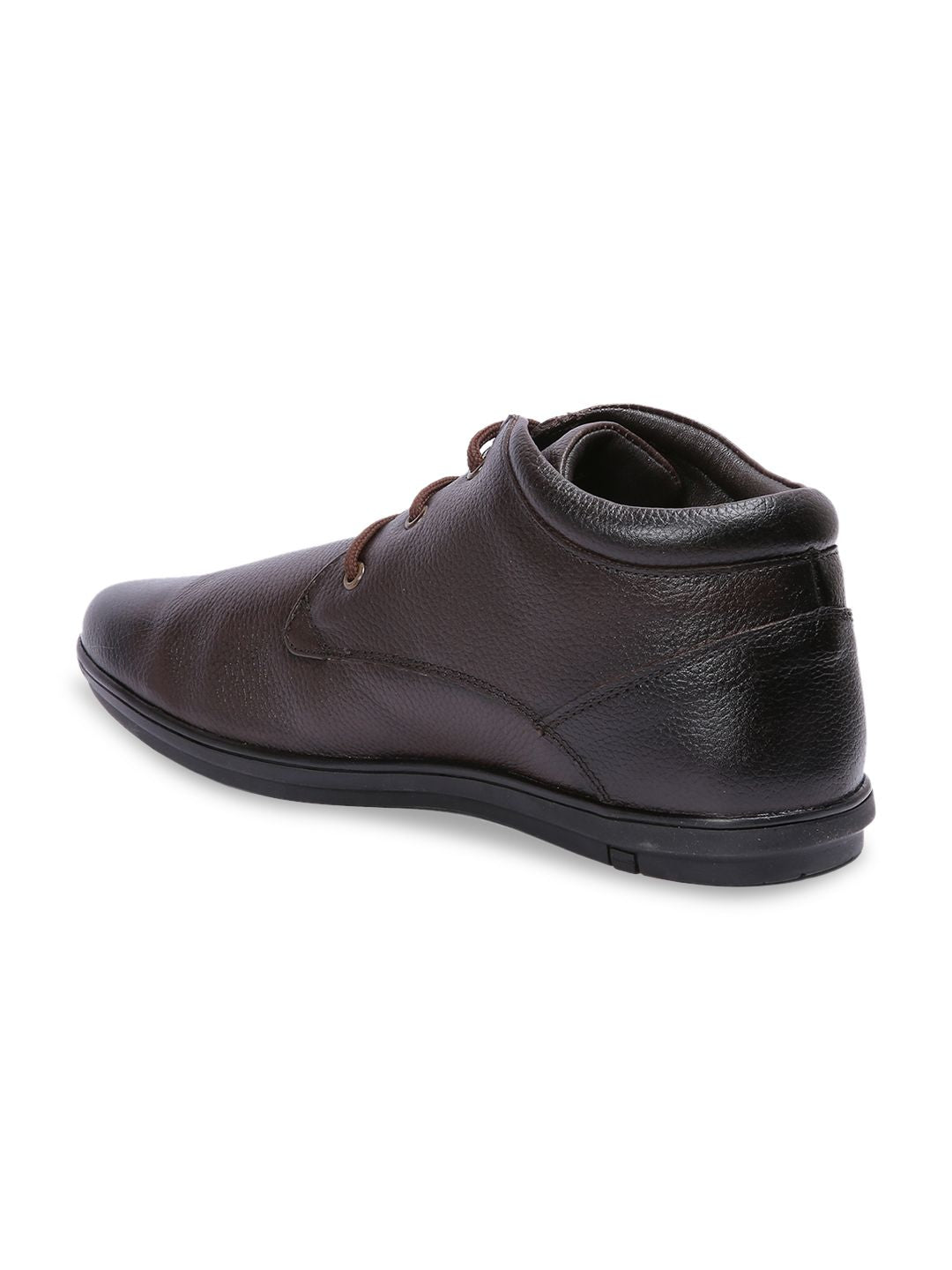 Red Chief Men Brown Textured Mid-Top Leather Derbys