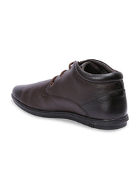 Red Chief Men Brown Textured Mid-Top Leather Derbys