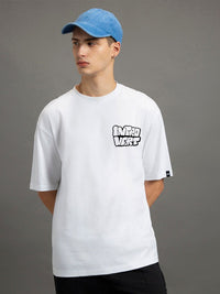 Bewakoof Introvert Printed Drop-Shoulder Sleeves Oversized Cotton T-shirt