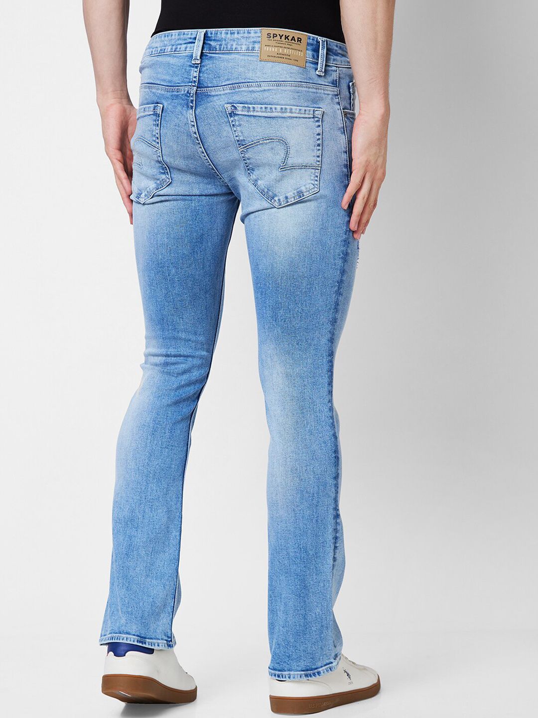 SPYKAR Men Bootcut Mildly Distressed Heavy Fade Cotton Stretchable Jeans