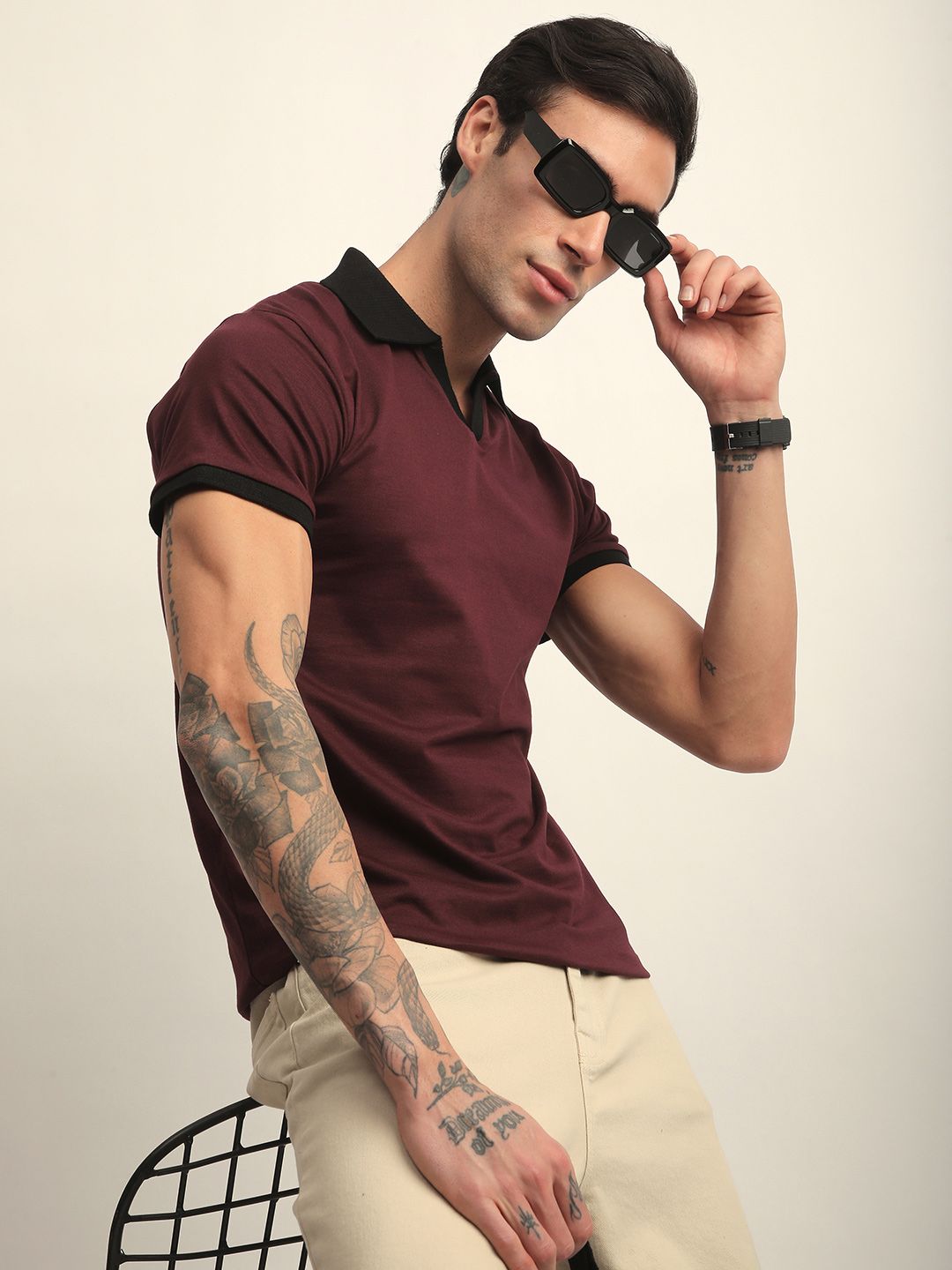 DILLINGER Men Short Sleeve Regular Fit Solid Polo Tshirt