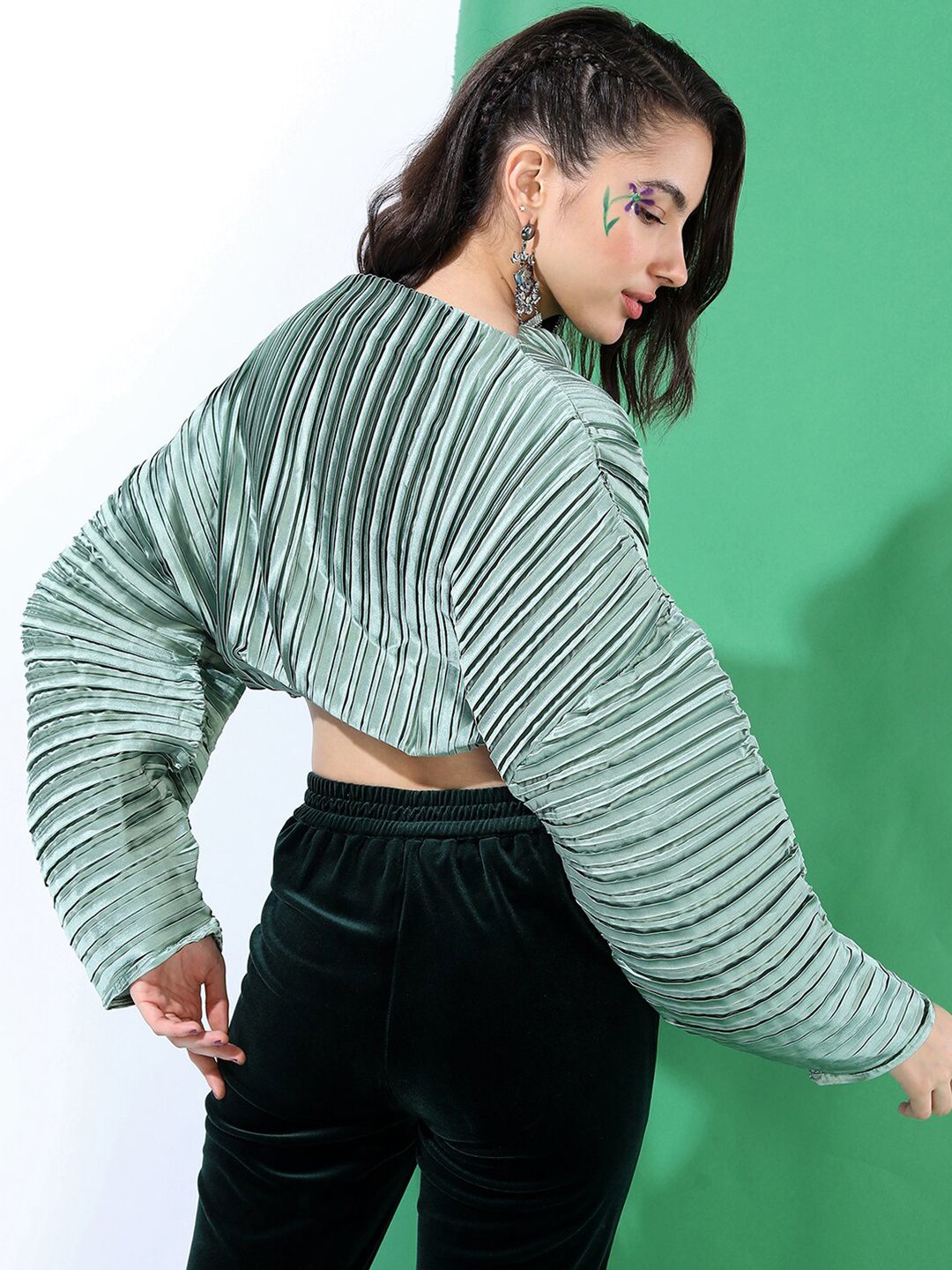 Tokyo Talkies Green Striped Top