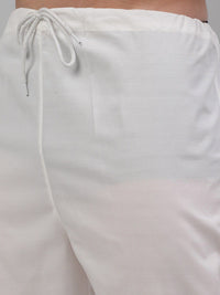 Jompers Mandarin Collar Embroidered Chikankari Straight Kurta With Pyjamas