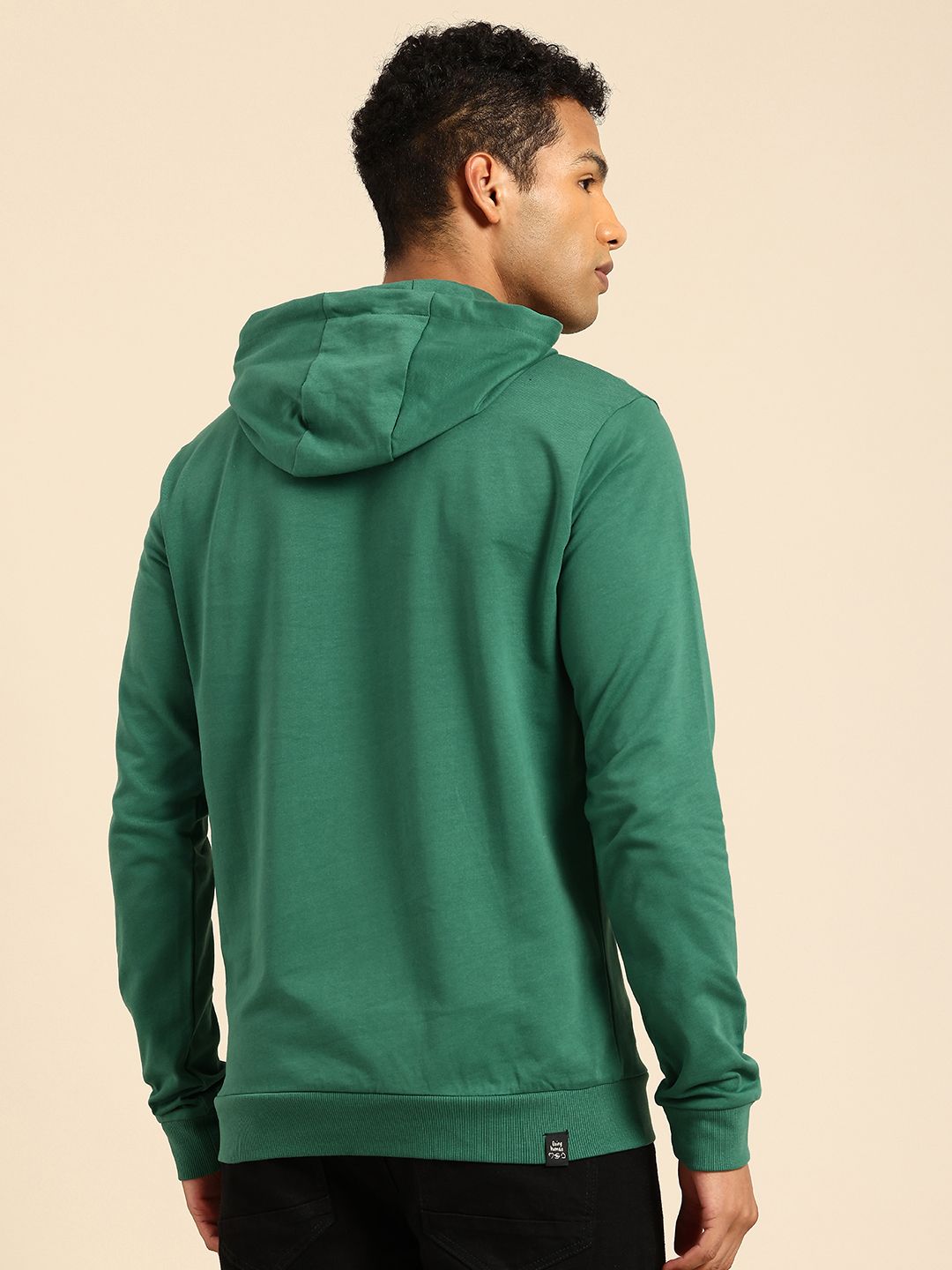 Being Human Brand Logo Printed Pure Cotton Hooded Sweatshirt