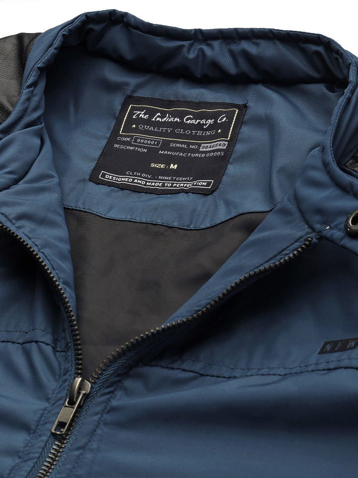The Indian Garage Co Men Colourblock Slim Fit Bomber Jacket