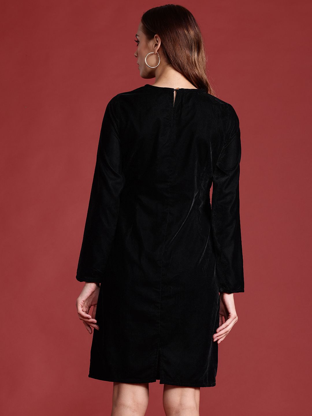 all about you Velvet Finish Sheath Dress