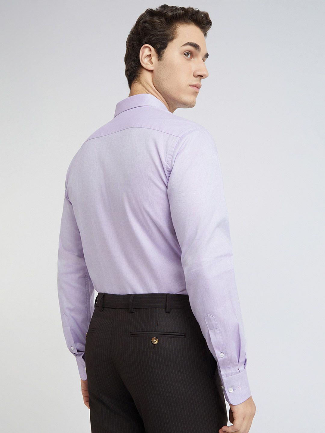 Park Avenue Self Design Pure Cotton Slim Fit Opaque Formal Shirt