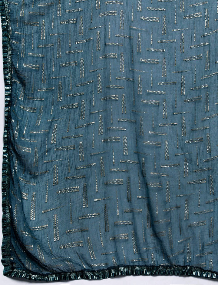 Varanga Ethnic Motifs Embroidered Regular Sequinned Kurta with Trousers & Dupatta