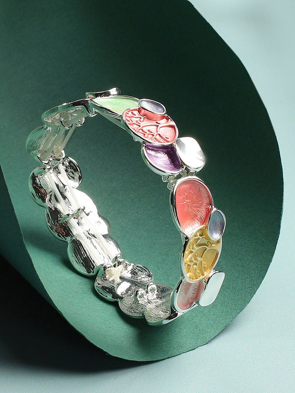 SOHI Silver Plated Elasticated Bracelet