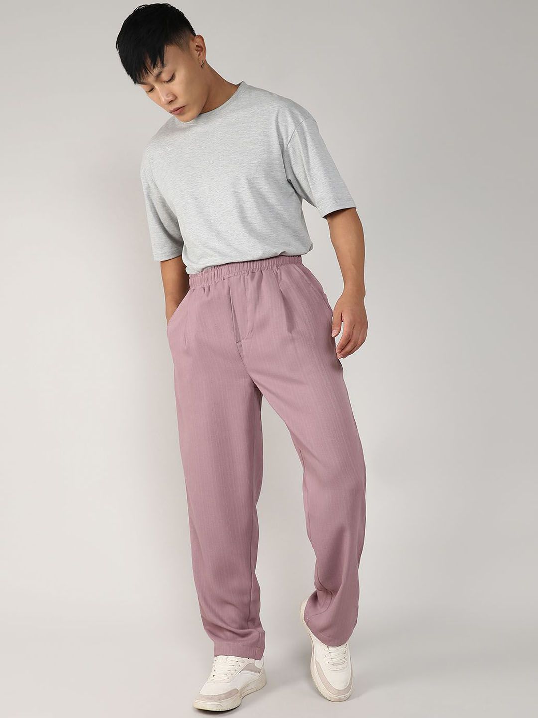 Campus Sutra Men Comfort Mid-Rise Easy Wash Joggers seluar