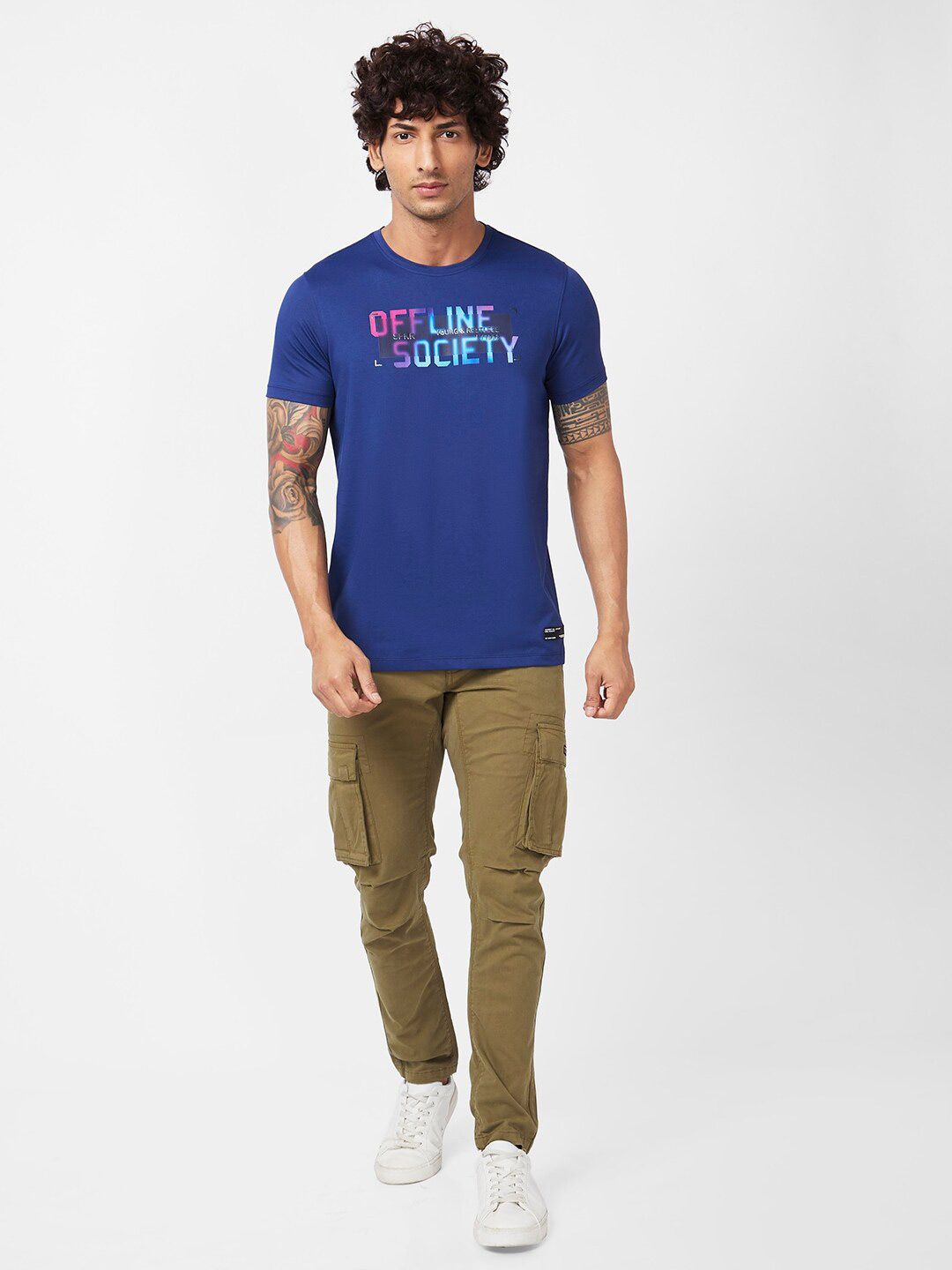 SPYKAR Typography Printed Slim Fit Cotton Casual T-Shirt