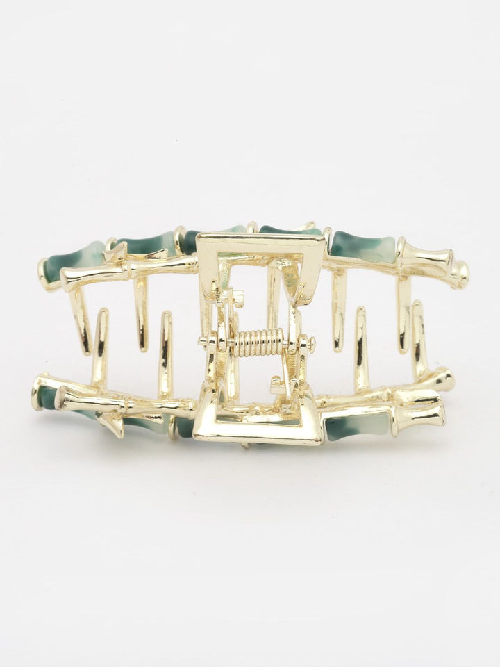 PANASH Women Gold-Plated Stone Studded Embellished Claw Clip