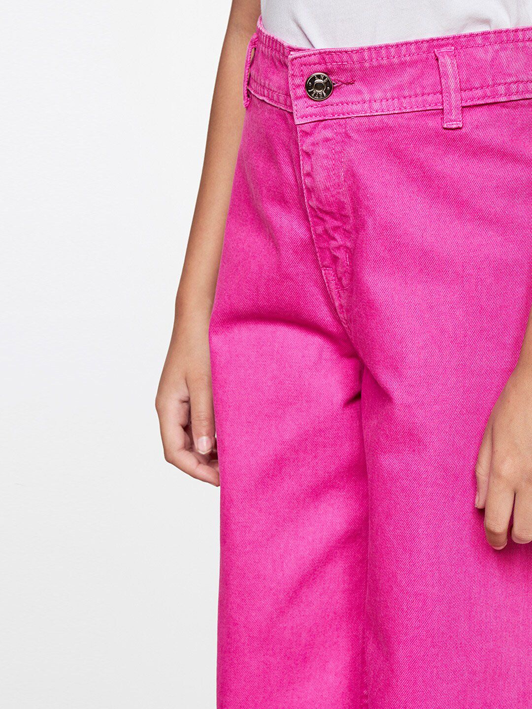 AND Girls High-Rise Pure Cotton Parallel Trousers