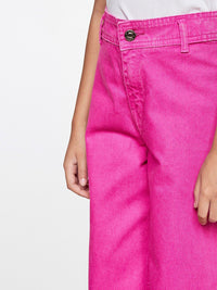 AND Girls High-Rise Pure Cotton Parallel Trousers