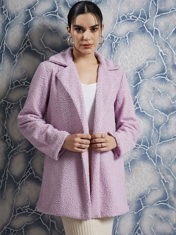 Athena Textured Single-Breasted Overcoat