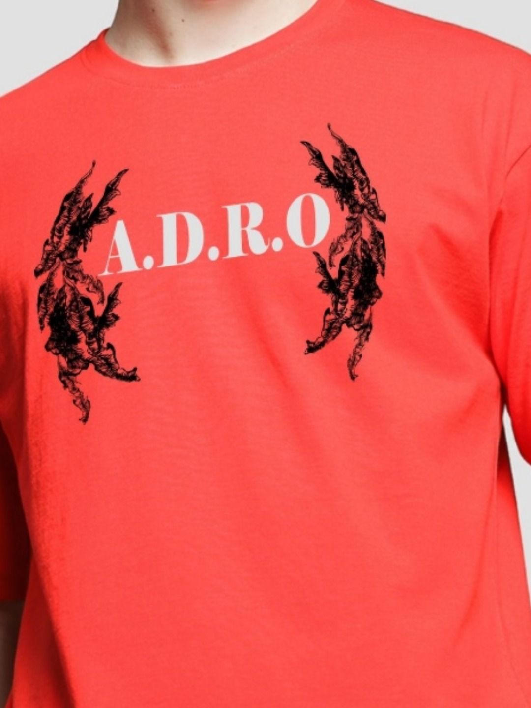 ADRO Men Graphic Printed Round Neck Cotton Oversized T-Shirt