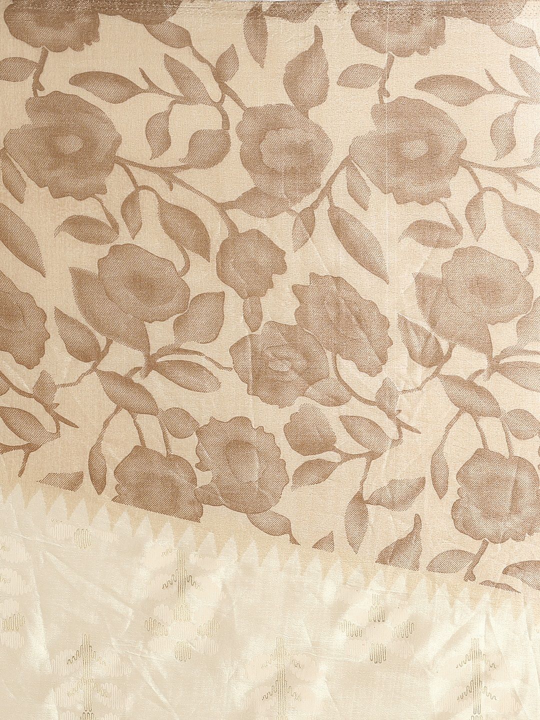 Saree mall Beige & Off-White Silk Blend Printed Saree