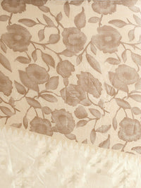Saree mall Beige & Off-White Silk Blend Printed Saree