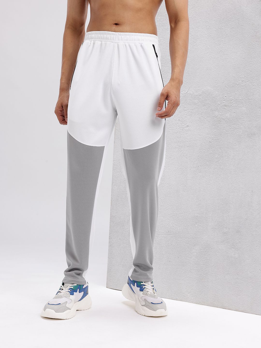 HRX by Hrithik Roshan Men Colourblocked Mid-Rise Rapid-Dry Running Track Pants