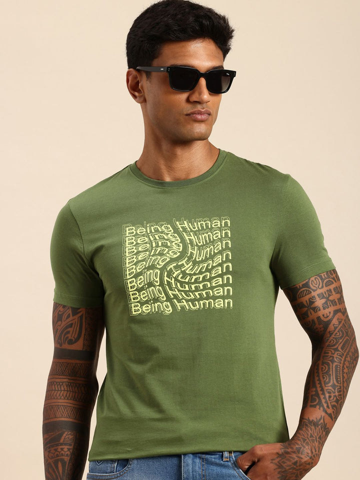 Being Human Brand Logo Printed Pure Cotton T-shirt
