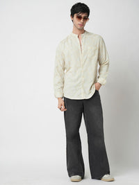 VASTRADO Men Classic Band Collar Floral Printed Slim Fit Casual Shirt