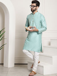 SOJANYA Striped Band Collar Straight Kurta