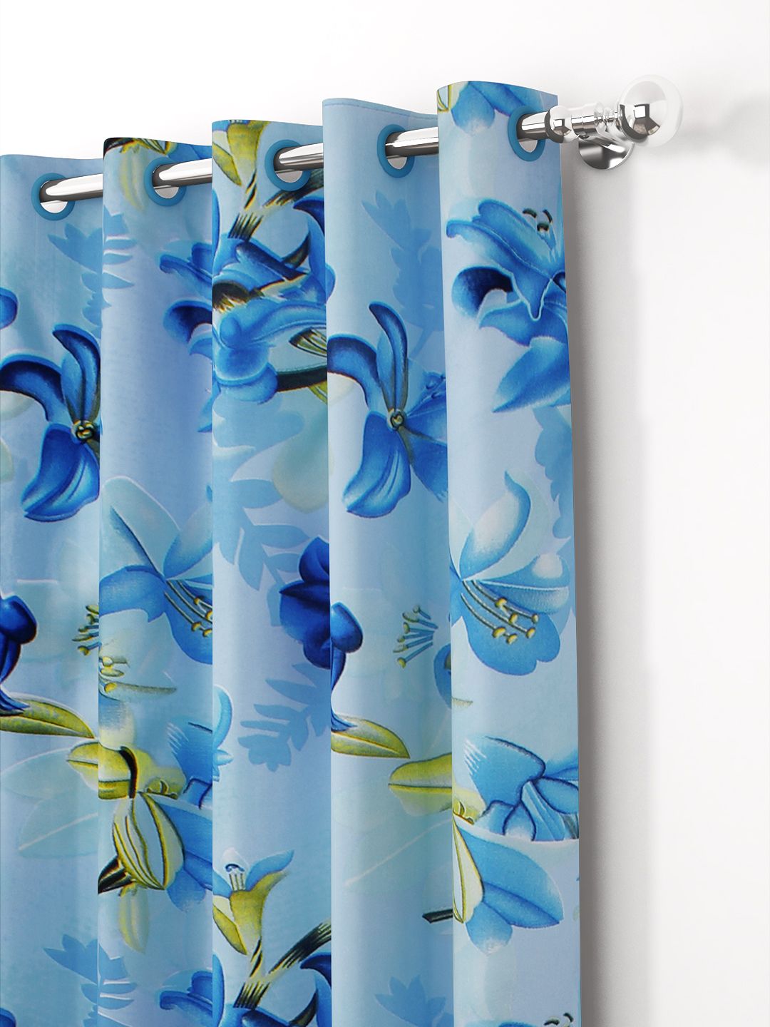 Story@home Blue & Green 2 Pieces Floral Door Curtain