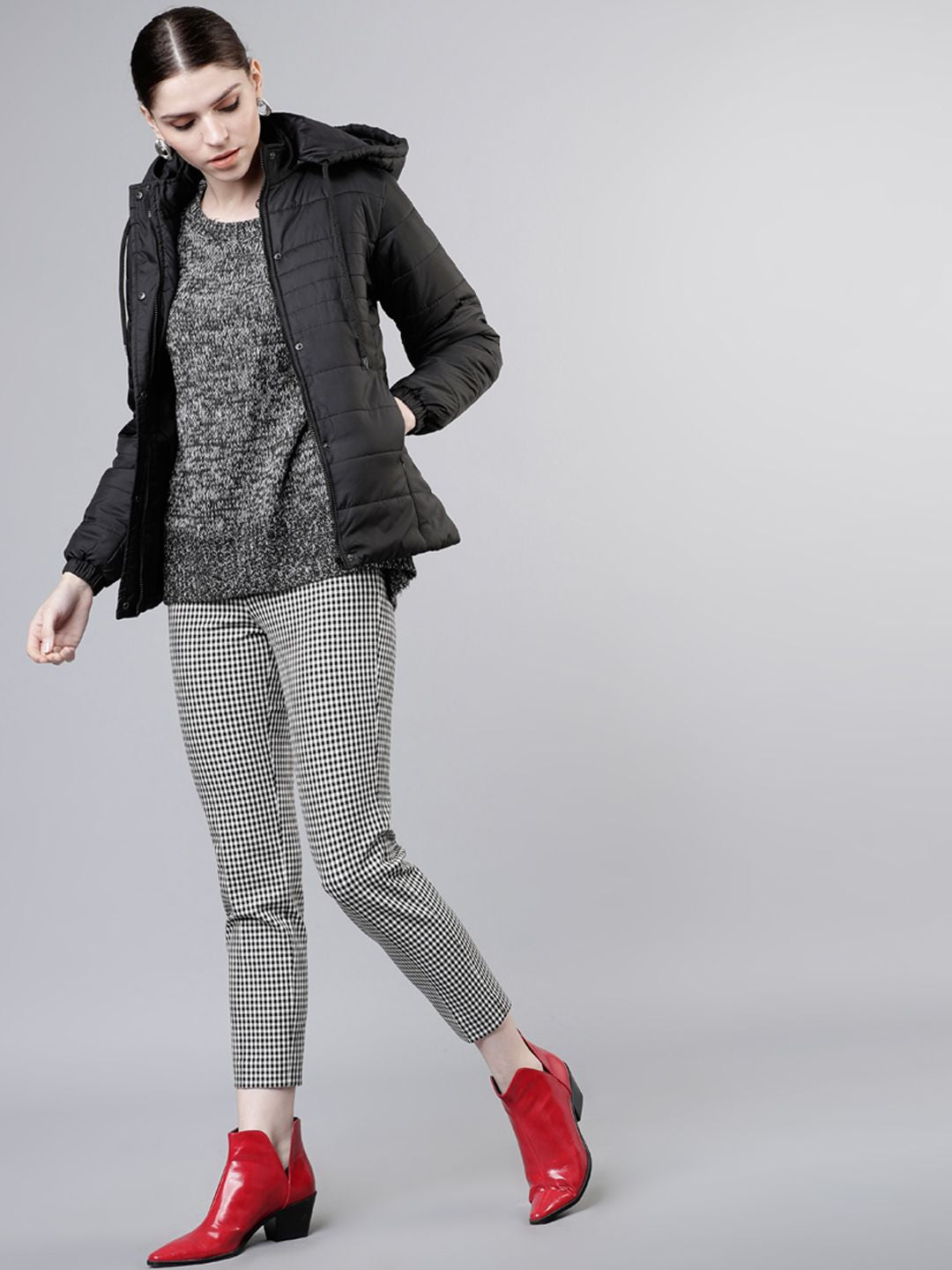 Tokyo Talkies Women Black Solid Puffer Jacket