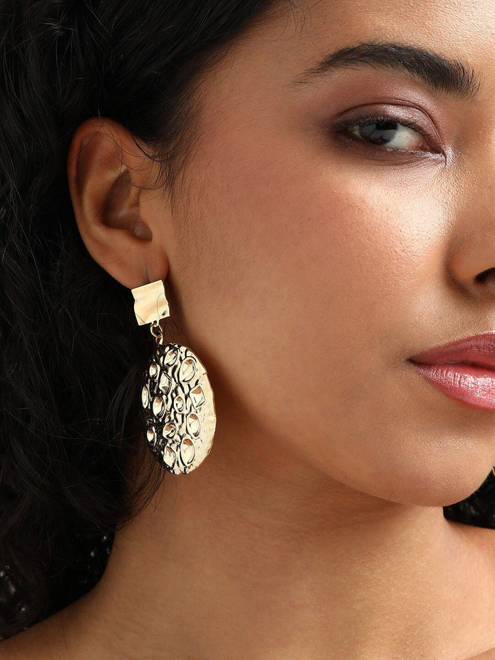 Anting-anting drop kontemporari bersalut emas Sohi