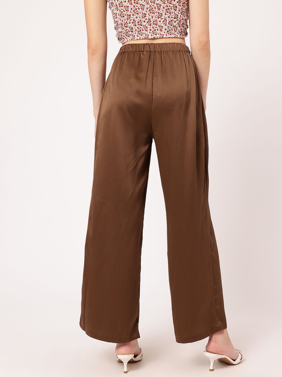 DressBerry Women Graceful Flow Textured Trousers
