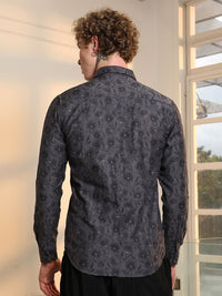 Campus Sutra Comfort Floral Printed Spread Collar Casual Shirt