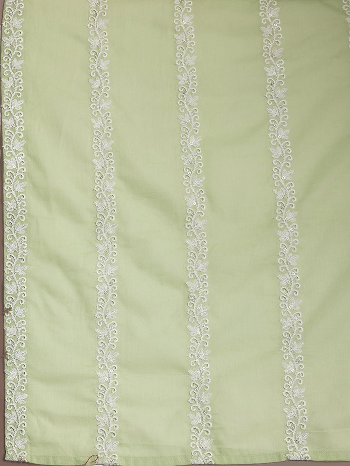Libas Ethnic Motifs High Slit Thread Work Pure Cotton Kurta with Palazzos & Dupatta